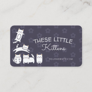 Carte De Visite Cute adorable Kitty Chat Services de soins pour an
