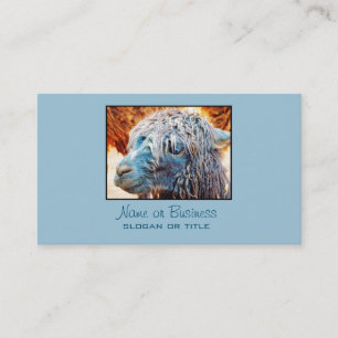 Carte De Visite Cute Alpaca bébé en bleu