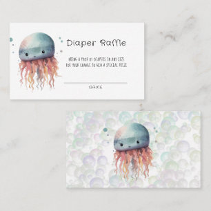 Carte De Visite Cute Aquarelle Cartoon Jellyfish Déchets Raffin