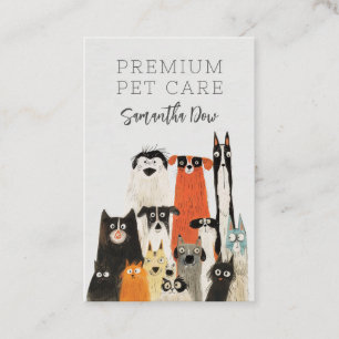 Carte De Visite Cute Aquarelle Chats Chiens Chien Amateur Chien Ma