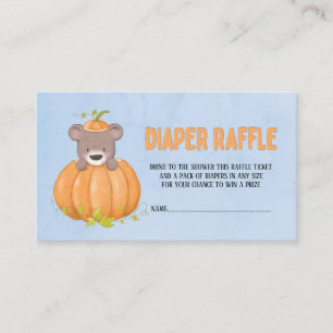 Carte De Visite Cute Automne Ours Citrouille Déchets Raffin