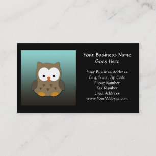 Carte De Visite Cute Baby Owl Personnalisé