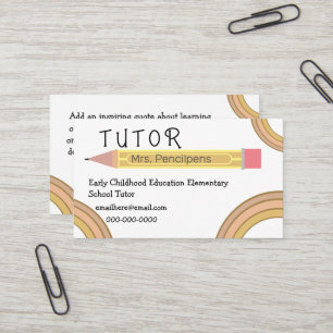 Carte De Visite Cute Boho Rainbows Tuteur