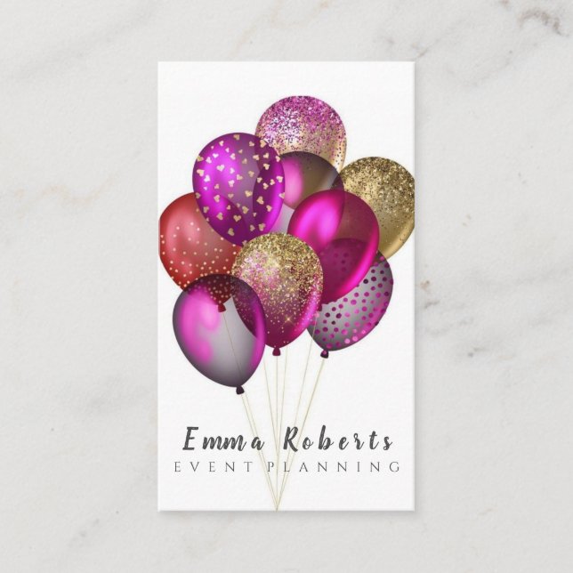 Carte De Visite Cute Bokeh et Rose Gold Sequin Event Planner Busi (Devant)