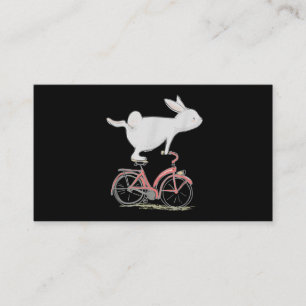 Carte De Visite Cute Bunny Rabbit On Bike Cycling Bicycle