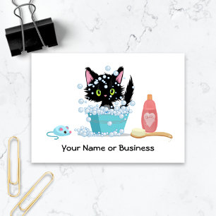 Carte De Visite Cute Chat Bain Animaux Grossissant