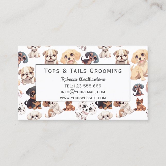 Carte De Visite Cute Chien Chien Chien Grossissant (Devant)