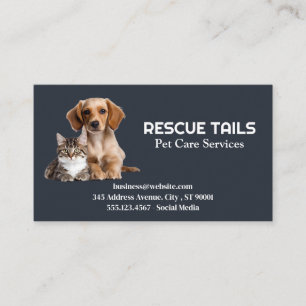 Carte De Visite Cute Chiot et Kitten