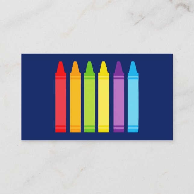 Carte De Visite Cute Crayon Enseignant élémentaire sur mesure Coor (Devant)
