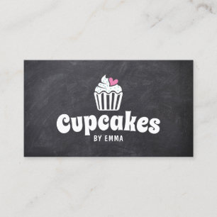 Carte De Visite Cute Cupcake Pink Heart Accueil Boulangerie Tablea