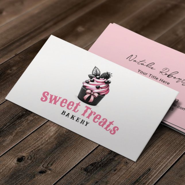 Carte De Visite Cute Cupcake Sweet Traitements Boulangerie Fille R (Créateur téléchargé)