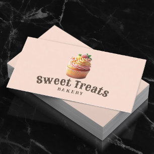 Carte De Visite Cute Cupcake Sweet Traitements Cake Bakery Blush