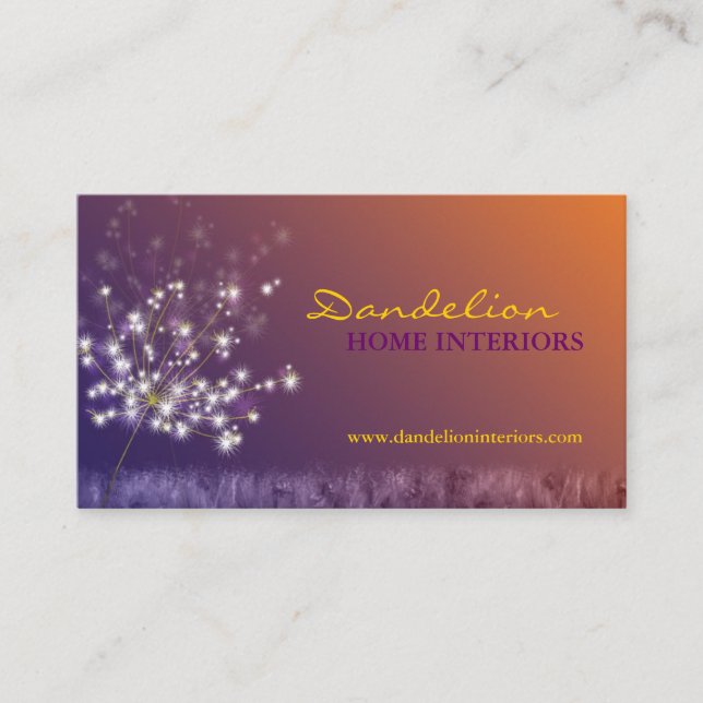 Carte De Visite Cute Dandelions Professionnel (Devant)