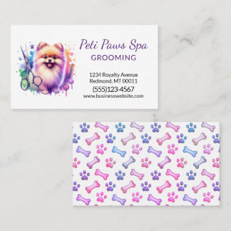 Carte De Visite Cute Dog Pet Grooming Service 