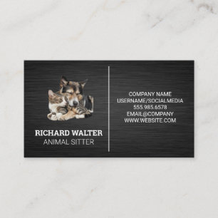 Carte De Visite Cute Doggy and Kitty   Services animaux