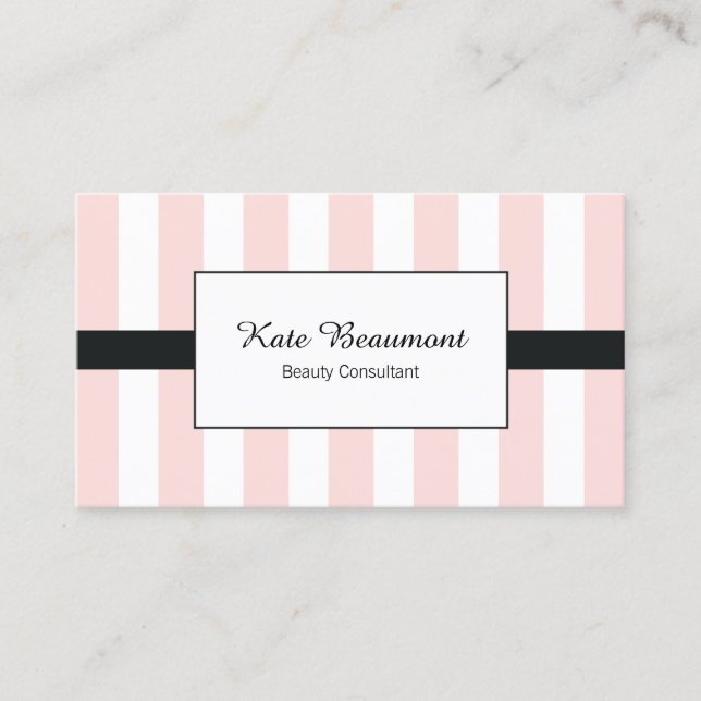 Carte De Visite Cute Elegant Roses et Blancs (Devant)