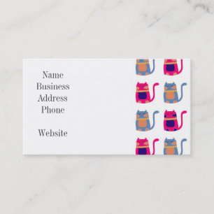 Carte De Visite Cute Fat Kitty Chats Rose Melon Bleu Cadeaux uniqu