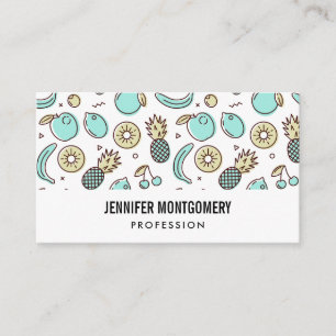 Carte De Visite Cute Fruit Motif Summery Thème