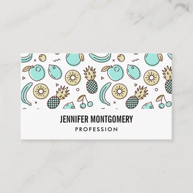Carte De Visite Cute Fruit Motif Summery Thème (Devant)