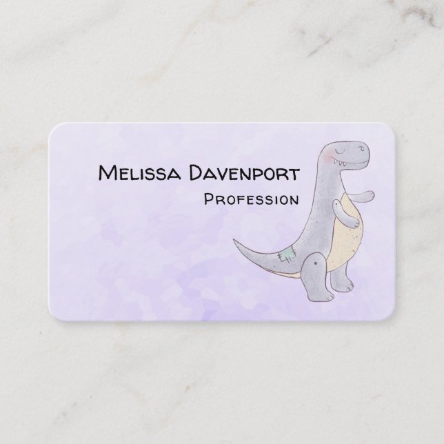 Carte De Visite Cute Gray Tyrannosaure Rex Dinosaur Toy (Devant)
