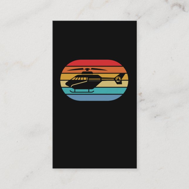 Carte De Visite Cute Helicopter Retro Aviation (Devant)