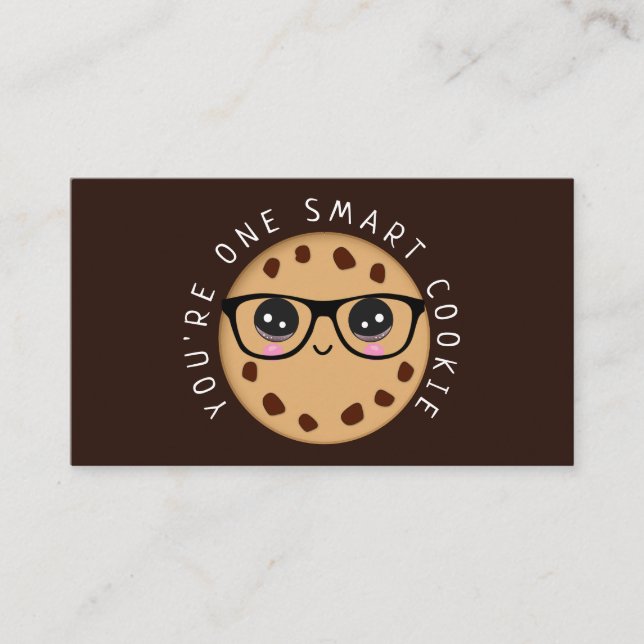 Carte De Visite Cute Kawaii One Smart Cookie (Devant)