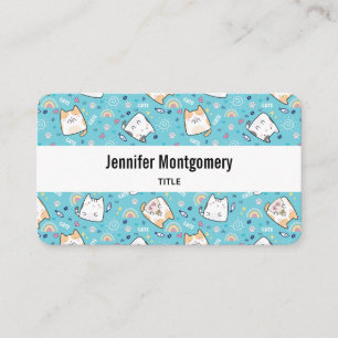 Carte De Visite Cute Kitty Chat Motif Whimsical