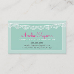 Carte De Visite CUTE LACE BUNTING élégant doux menthe vert