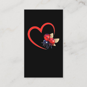 Carte De Visite Cute Ladybeetle Coeur Ladybug