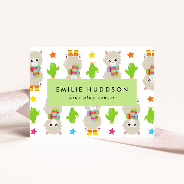 Carte De Visite Cute Llamas, Centre de jeux pour enfants, Centre d (Créateur téléchargé)
