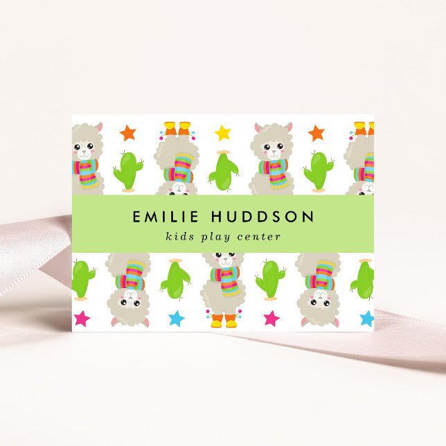 Carte De Visite Cute Llamas, Centre de jeux pour enfants, Centre d (Créateur téléchargé)
