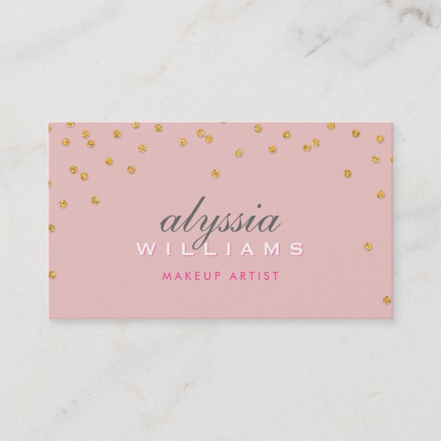 Carte De Visite CUTE mini confetti or brillant parties scintillant (Devant)
