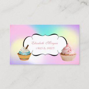 Carte De Visite Cute moderne adorable Cupcake Bakery Ombre
