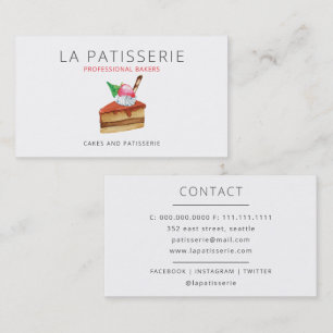 Carte De Visite Cute moderne Pink Cheesecake boulangerie pâtisseri