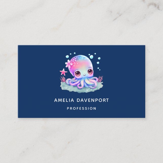 Carte De Visite Cute Octopus Sea Creator (Devant)
