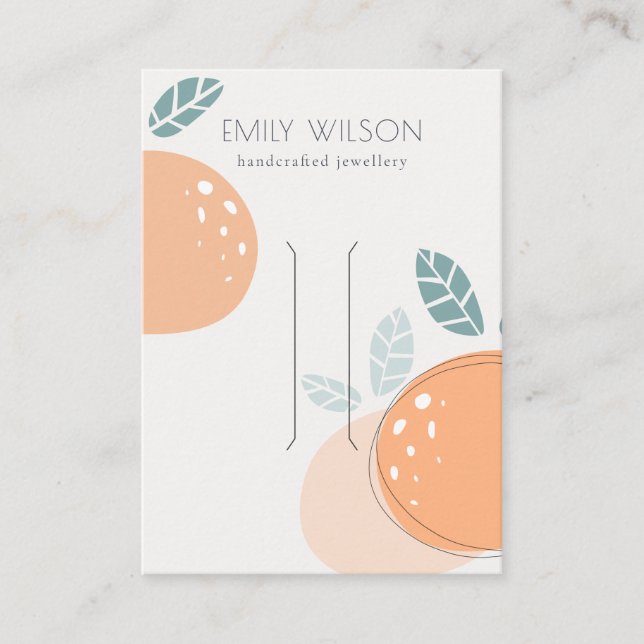Carte De Visite Cute orange Fruity Abstrait Bold Clip Écran (Devant)