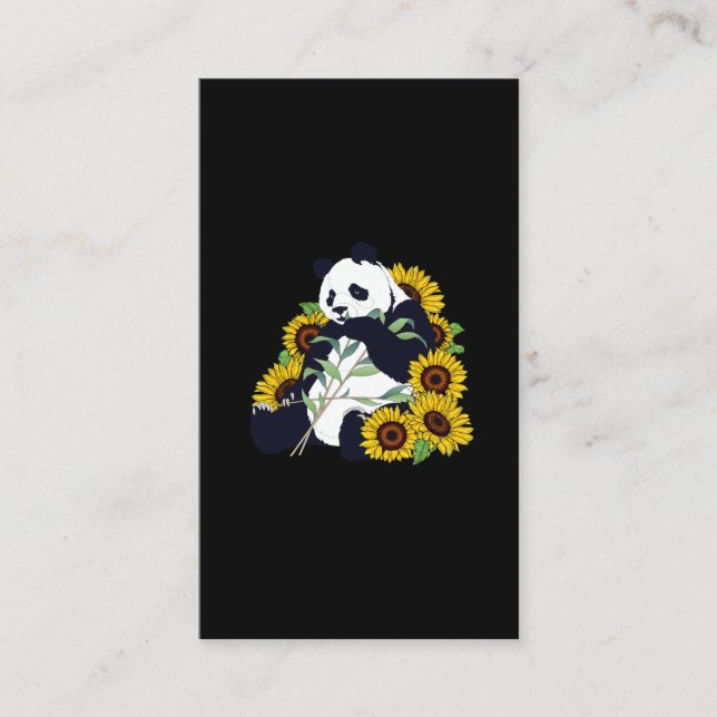 Carte De Visite Cute Panda Tournesol Lover Belles fleurs (Devant)