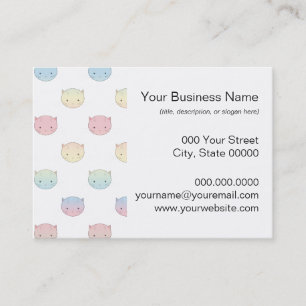 Carte De Visite Cute Pastel Kitty Chat Façades Motif