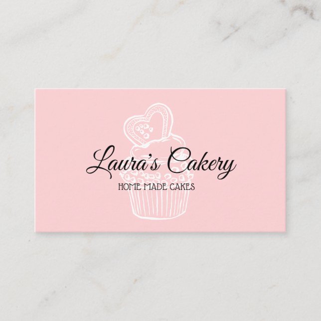 Carte De Visite Cute pâtisserie gâteaux & sucreries Cupcake Accuei (Devant)