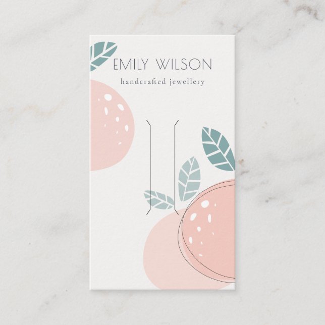Carte De Visite Cute Peach Abstrait Fruity Bold Clip Écran (Devant)