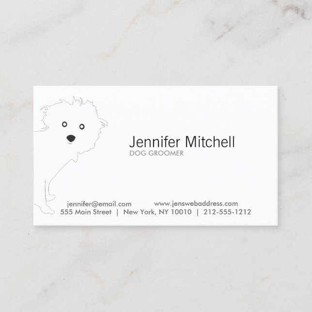 Carte De Visite Cute Peeeeeup Blanc (Devant)