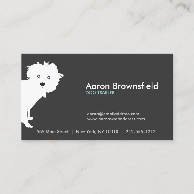Carte De Visite Cute Peeeeup Gris (Devant)