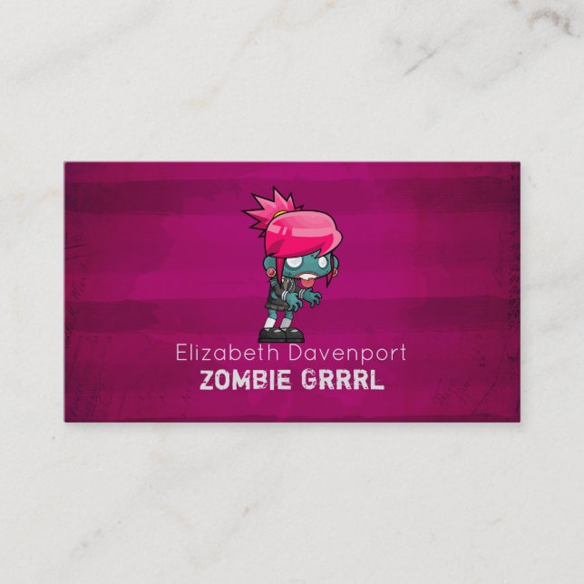 Carte De Visite Cute Punk Rock Zombie Grrl Amusant Novelité (Devant)