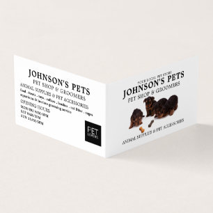 Carte De Visite Cute Pups, Pet Store & Groomers Détails