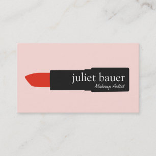 Carte De Visite Cute rose maquillage Artiste Lipstick Logo Beauté