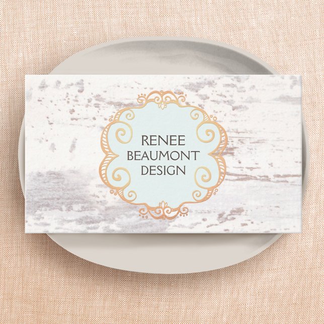 Carte De Visite Cute rustique Pays Bois blanc (Créateur téléchargé)