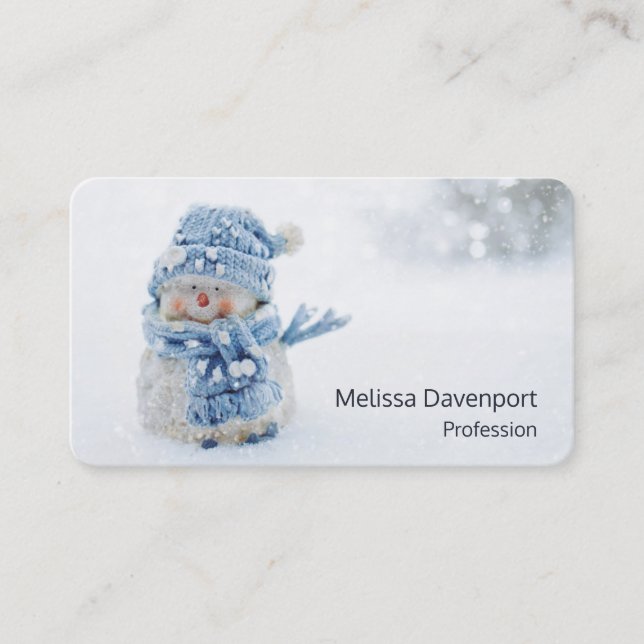 Carte De Visite Cute Snowman au photographe de Christmas (Devant)