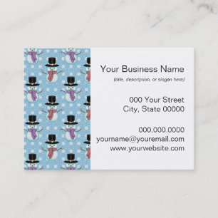 Carte De Visite Cute Snowman et Snowflakes Motif