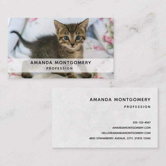 Carte De Visite Cute Tabby Kitten À L'Air Surpris (Devant / Derrière)