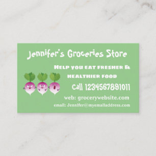 Carte De Visite Cute turnip légumes trio chanter dessin animé